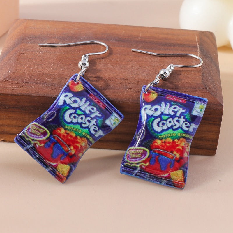 Wholesale Personalized Cartoon Cute Potato Chip Earrings