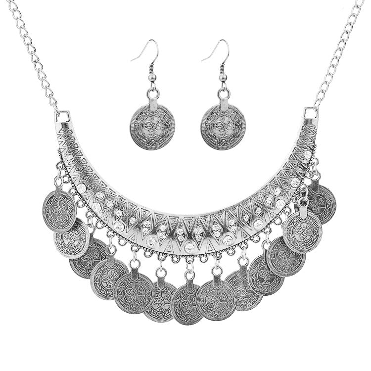 Wholesale Simple Versatile Coin Set Alloy Necklace