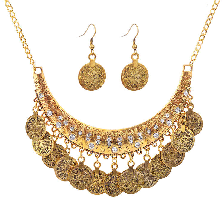Wholesale Simple Versatile Coin Set Alloy Necklace