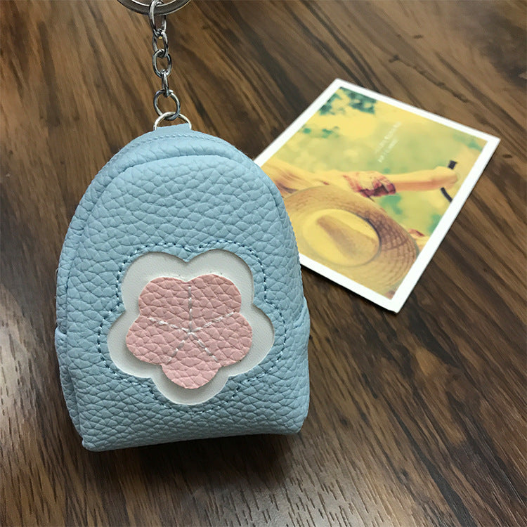 Wholesale Flower PU Zipper Zero Wallet Keychain