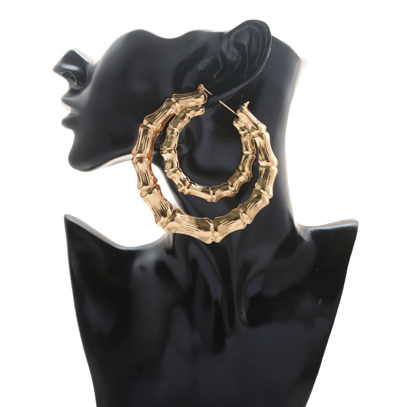 Wholesale Exaggerated Gold Hoop Drop Earrings