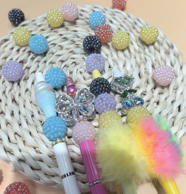 Wholesale Diamond Cute 10pcs Acrylic Bayberry Balls Mixed Color Beads