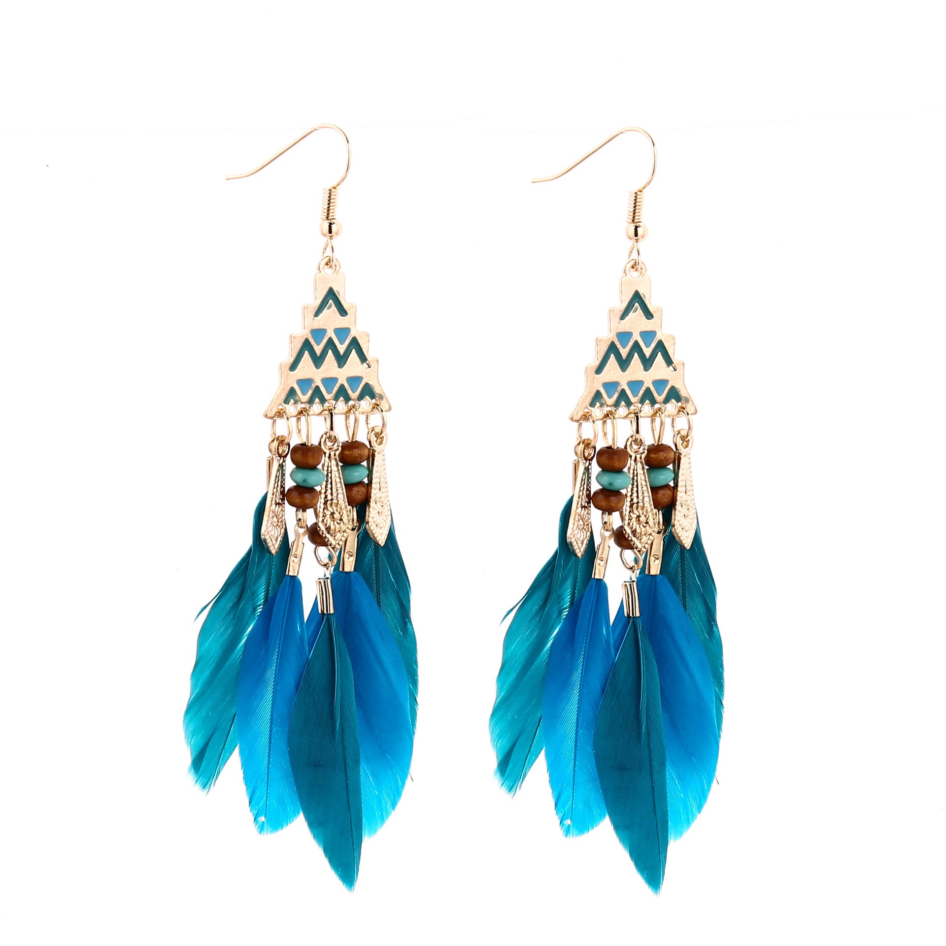 Wholesale Retro Bohemian Beaded Feather Tassel Drop Earrings Fashion Jewelry Accessory For Wedding Gifts And Boutique Resale