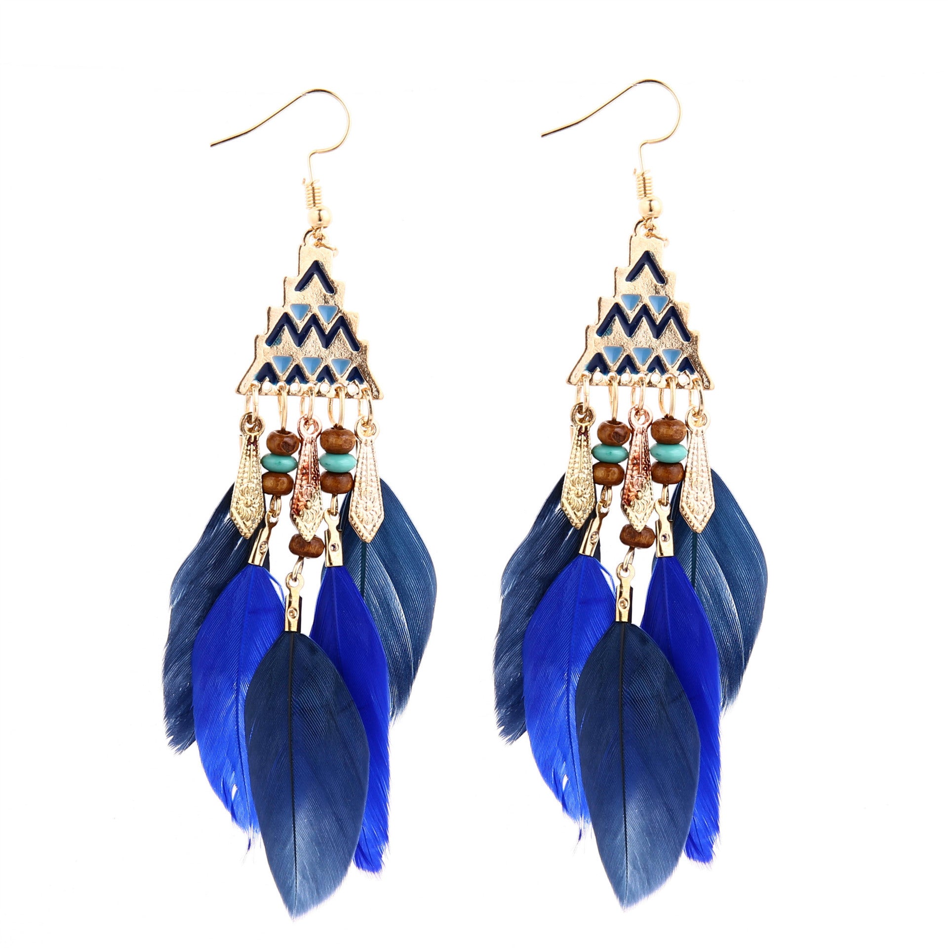 Wholesale Retro Bohemian Beaded Feather Tassel Drop Earrings Fashion Jewelry Accessory For Wedding Gifts And Boutique Resale