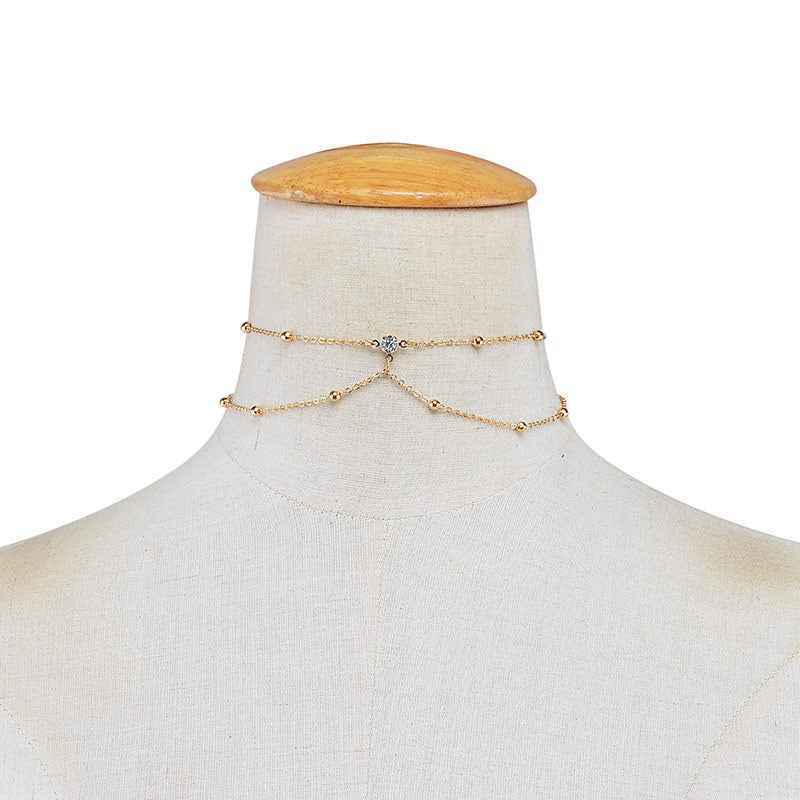 Diamantes de cuello de haz al por mayor Diamantes de cobre de cobre collares de cuerpo de malla