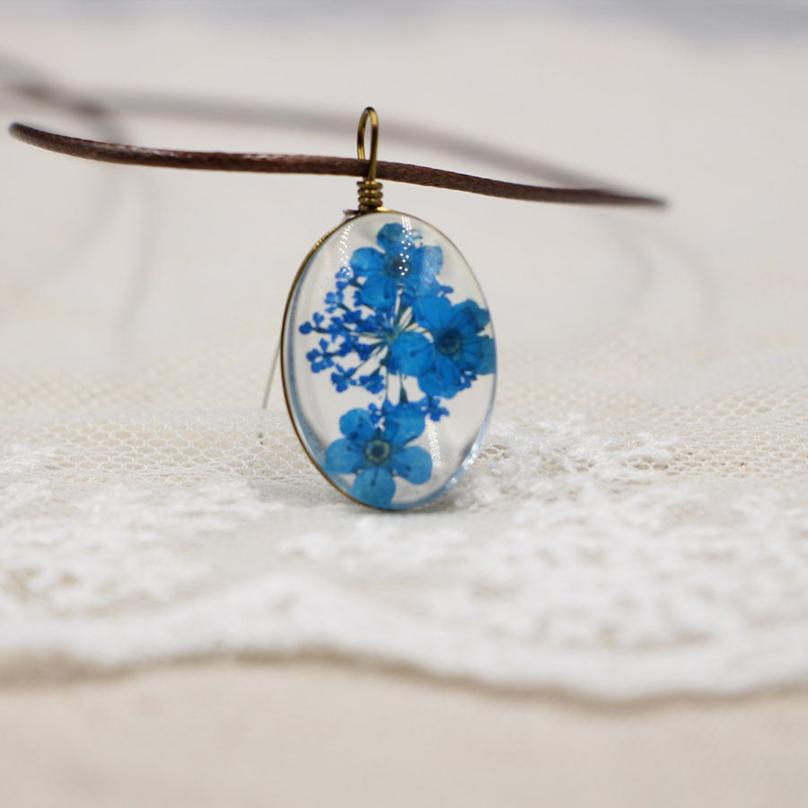 Wholesale Chic DIY Dried Flower Pendant Necklace Crystal Organic Glass Jewelry Accessory For Gift And Resale