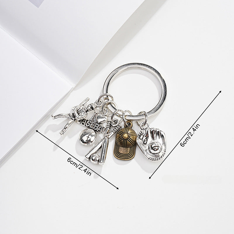 Wholesale Metal Baseball Sailing Car Keychain