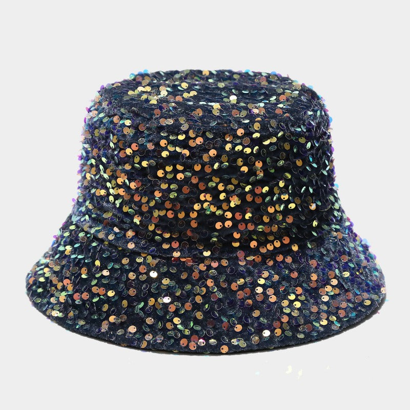 Wholesale Fashion Sequins Show Face Small Versatile Double-sided Sunshade Personality Street Fisherman Sun Hat