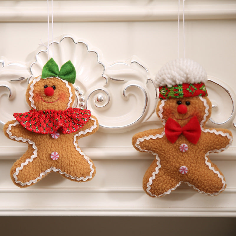 Wholesale Fabric Five-Star Christmas Tree Gingerbread Man Pendant