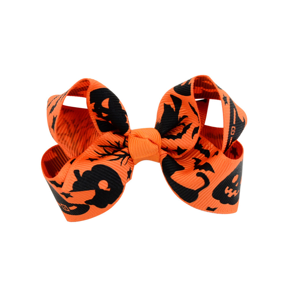 Wholesale Halloween Dress Up Cartoon Print Fabric Kids Hair Clips