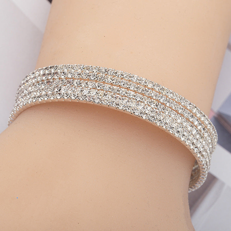 Wholesale Wire Elastic Rhinestone Bracelet