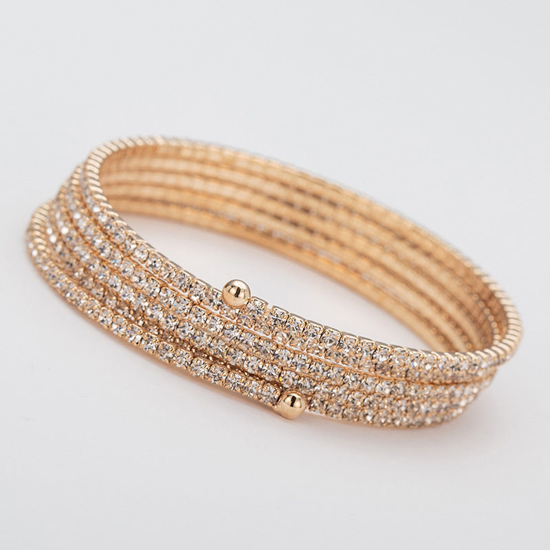Wholesale Wire Elastic Rhinestone Bracelet