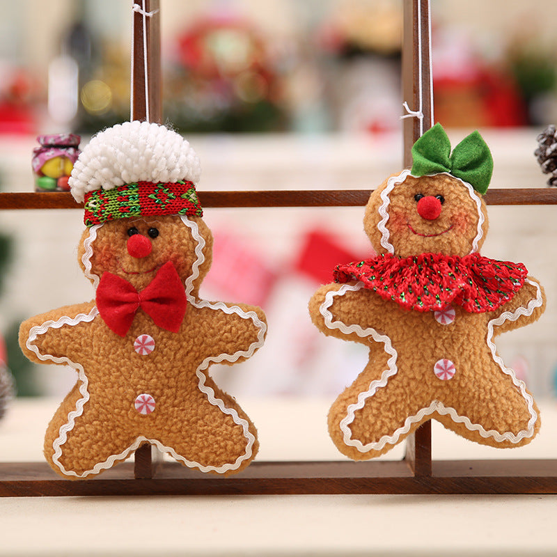 Wholesale Fabric Five-Star Christmas Tree Gingerbread Man Pendant
