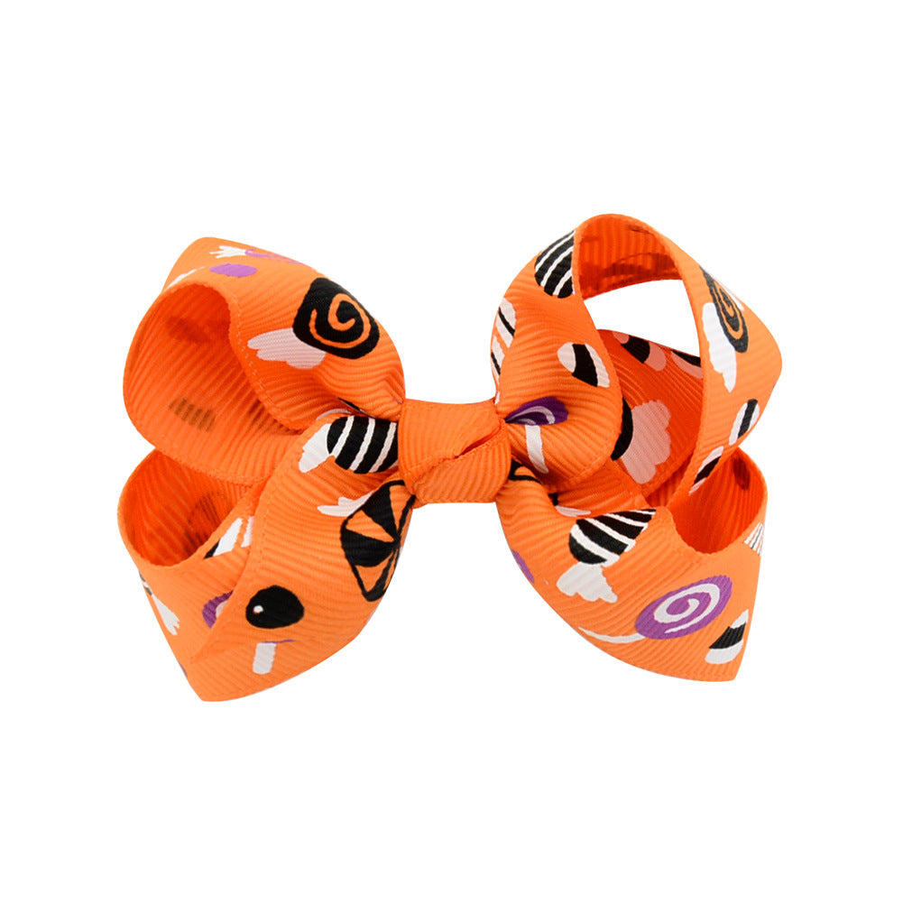 Wholesale Halloween Dress Up Cartoon Print Fabric Kids Hair Clips