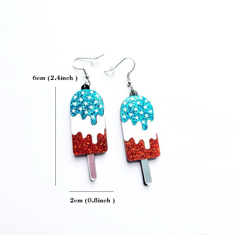 Pendientes acrílicos de helado impresos al por mayor