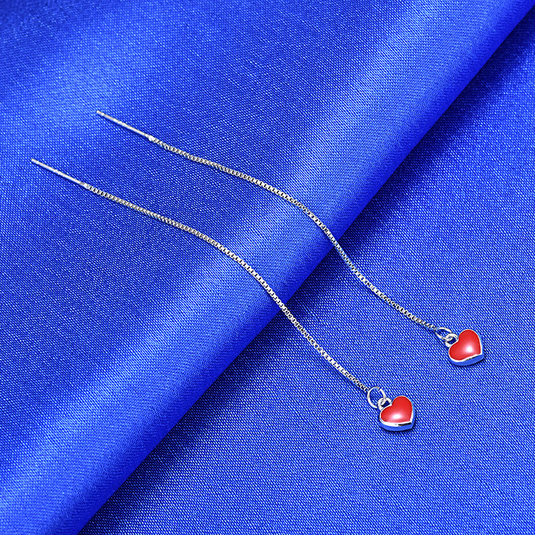 Wholesale Small Red Heart Copper Necklace Set