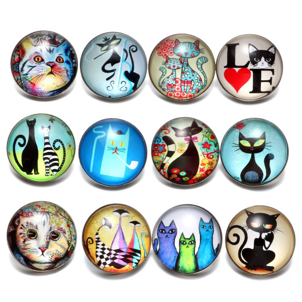 Wholesale 10pcs Alloy 18MM Bracelet Bracelet Accessories Glass Buckle Dutch Button