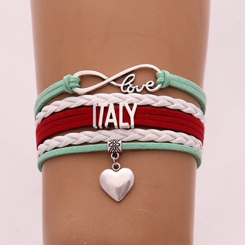 Brazalete de señal de bandera americana tejida al por mayor