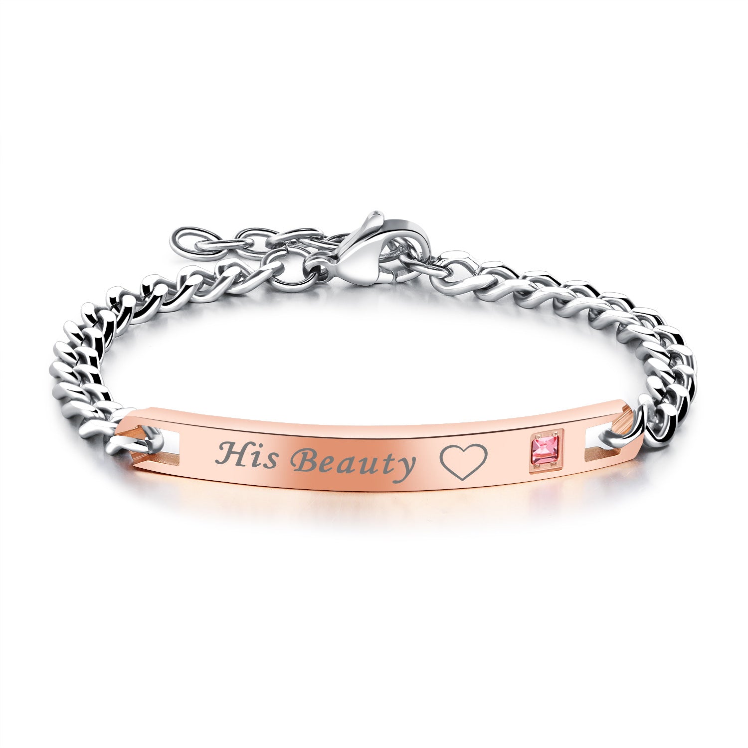 Wholesale Titanium Steel Three-dimensional Rose Gold Bracelet