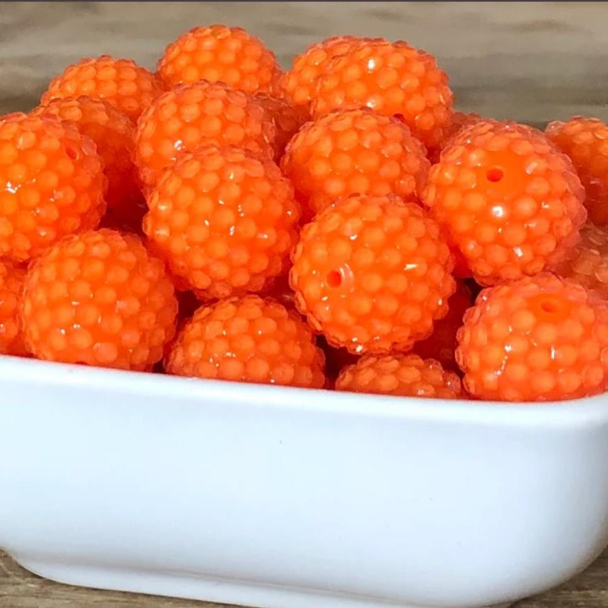Wholesale 20MM Resin Orange Transparent Diamond Ball Beads