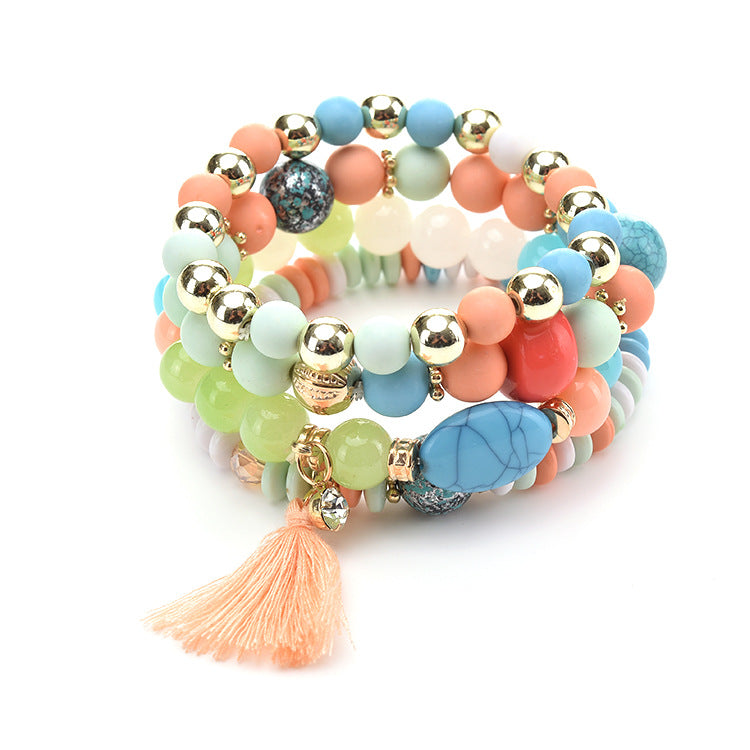 Wholesale Pinestone Tassel Alloy Bracelet