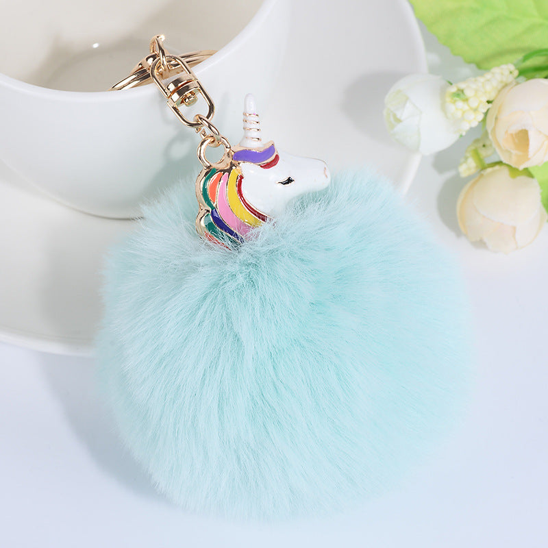 Wholesale Plush Pendant Creative Unicorn Fashion Metal Keychains