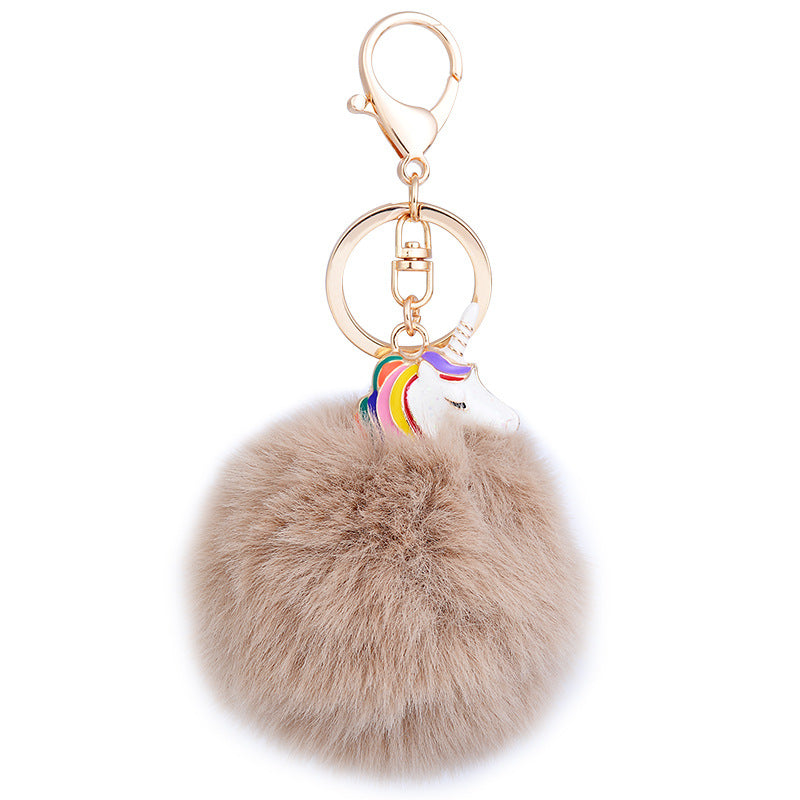 Wholesale Plush Pendant Creative Unicorn Fashion Metal Keychains