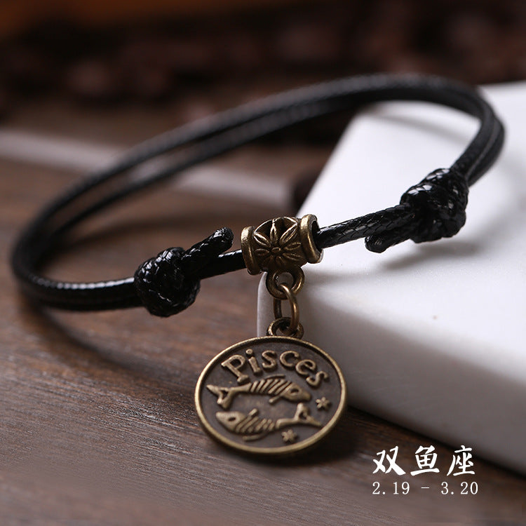 Wholesale Twelve Zodiac Signs Vintage Bracelets