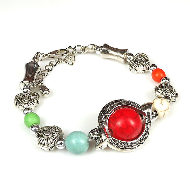 Wholesale Nepalese Retro Ethnic Style Turquoise Alloy Bracelet