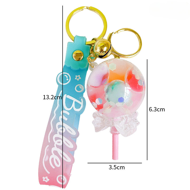 Botellas de burbujas de burbujas de luz nocturna al por mayor llavero acrílico