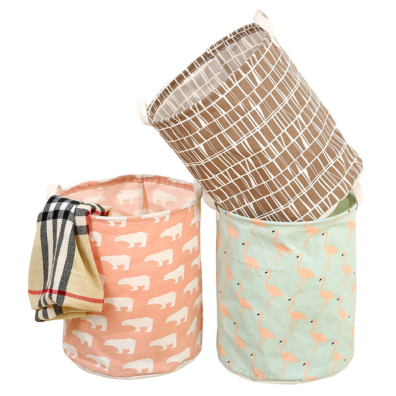 Wholesale Cotton and Linen Large Capacity Foldable Storage Baskets