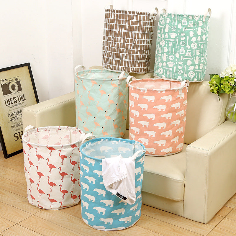 Wholesale Cotton and Linen Large Capacity Foldable Storage Baskets