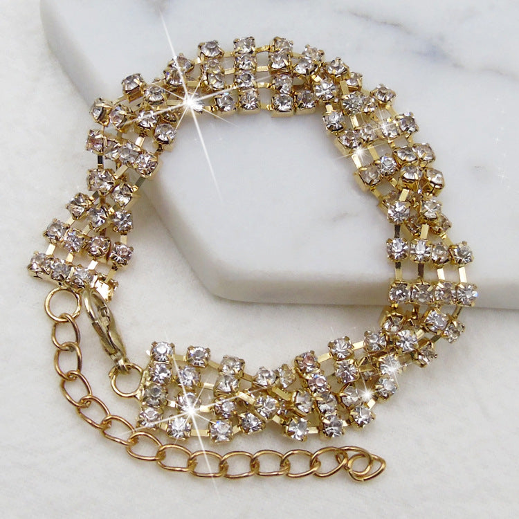 Wholesale Full Diamond Shiny All-Match Bracelet
