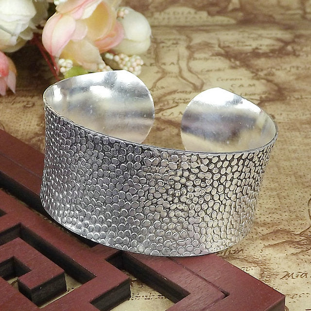Wholesale Retro Ethnic Style Peony Wide Bracelet
