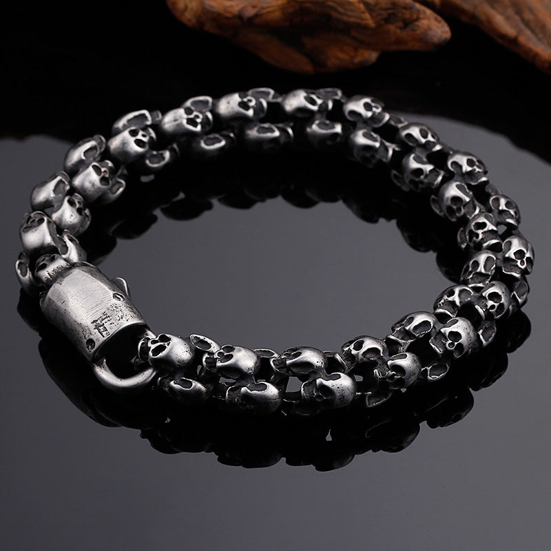 Wholesale Titanium Steel Skull Men's Bracelet