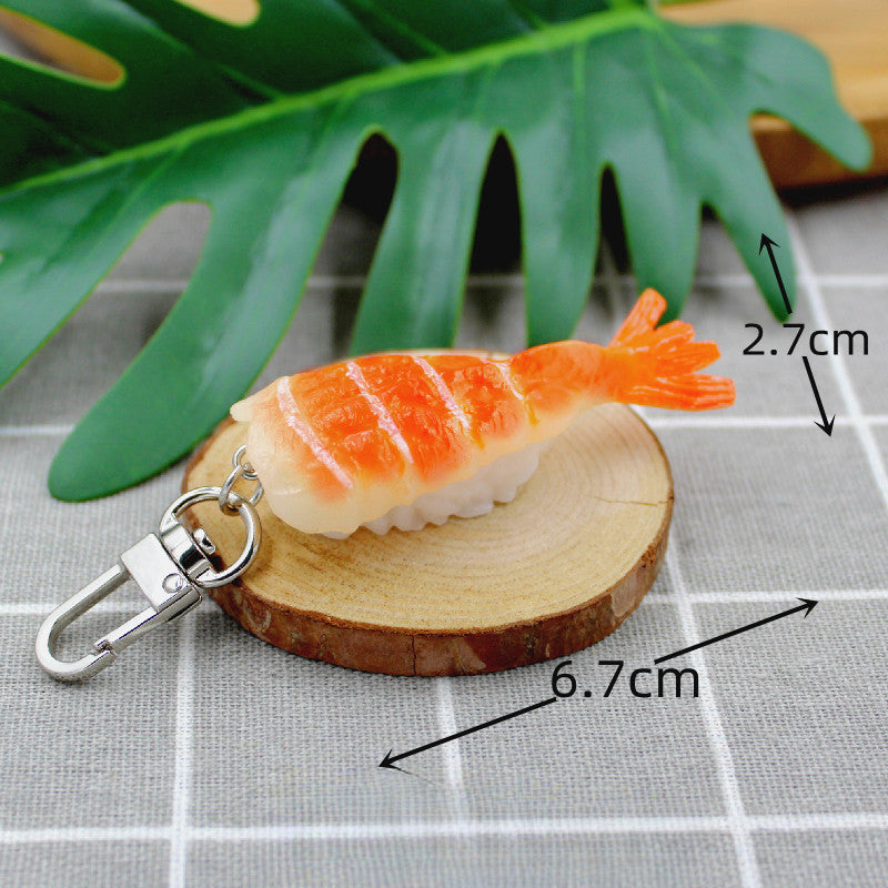 Wholesale PVC Simulation Food Salmon Sushi Keychain
