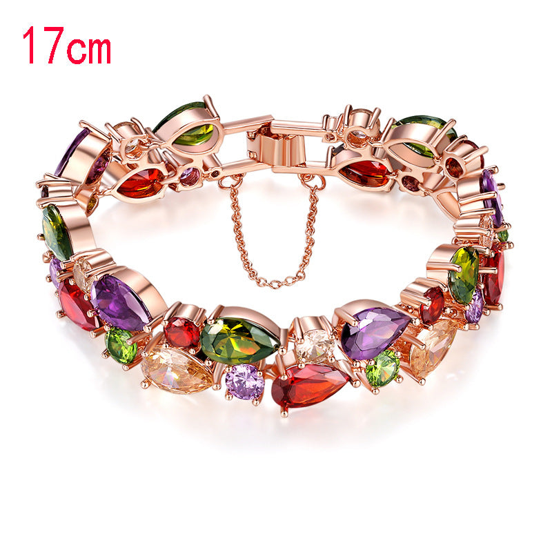 Wholesale Colorful Zircon Colorful Rose Gold Bracelet