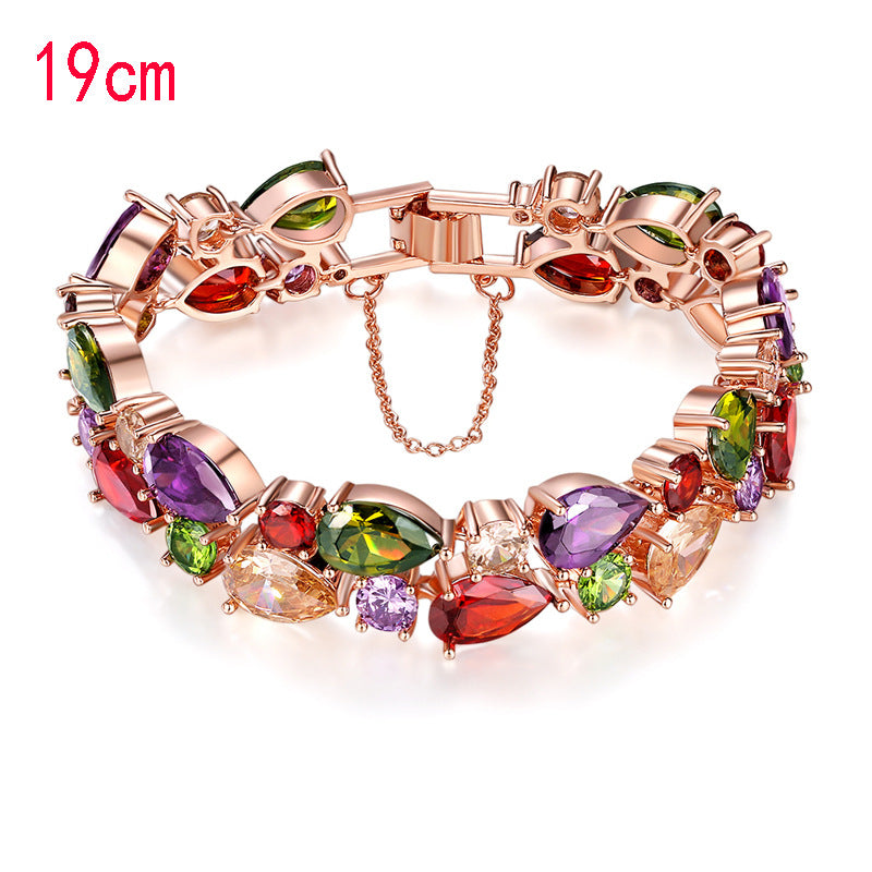 Wholesale Colorful Zircon Colorful Rose Gold Bracelet