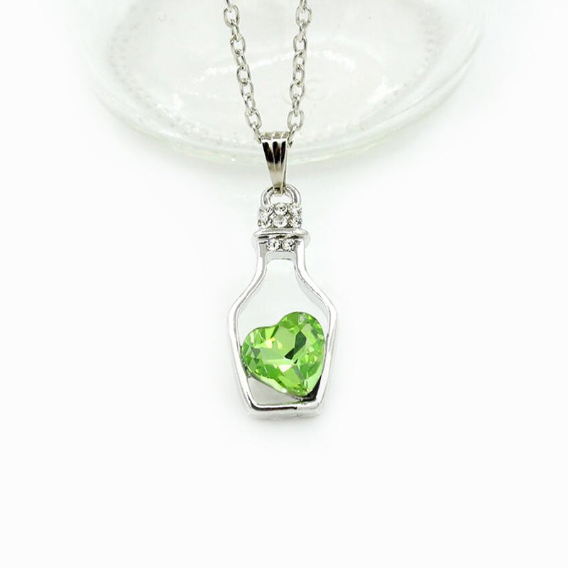Wholesale New Love Crystal Bottle Drifting Bottle Clavicle Chain Fashion Accessory