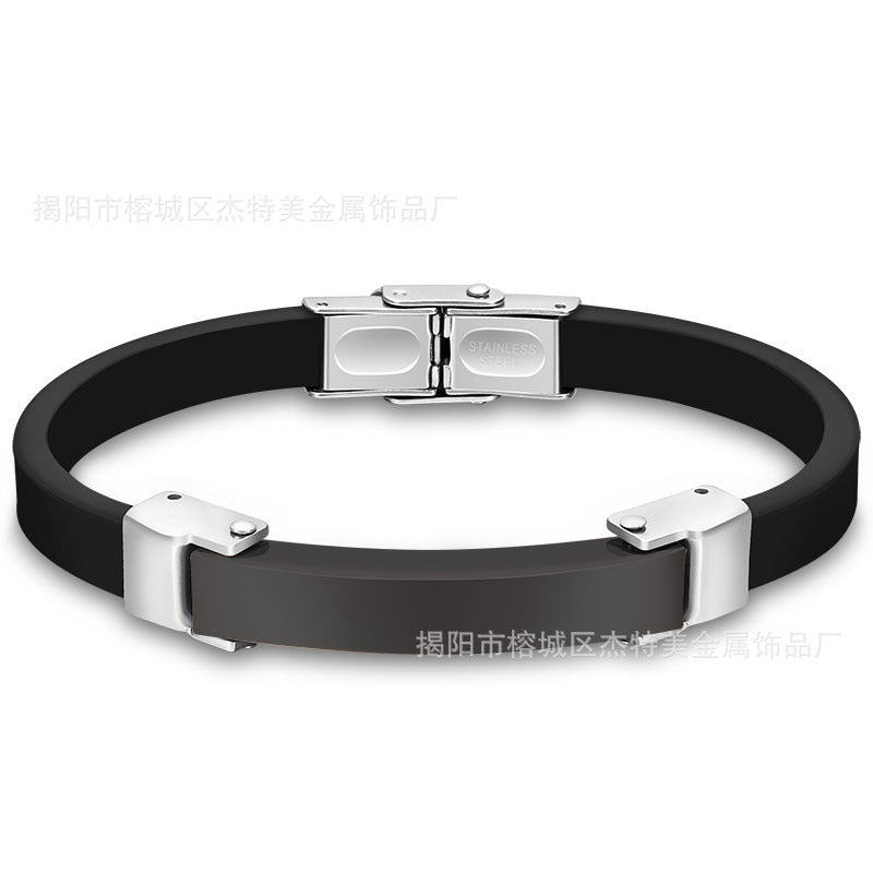 Wholesale Silicone Bracelet Microfiber Titanium Steel Gold-plated Rose Bracelet