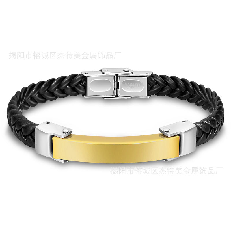 Wholesale Silicone Bracelet Microfiber Titanium Steel Gold-plated Rose Bracelet
