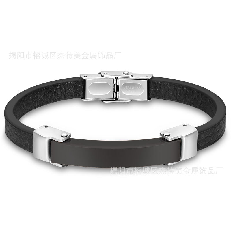 Wholesale Silicone Bracelet Microfiber Titanium Steel Gold-plated Rose Bracelet