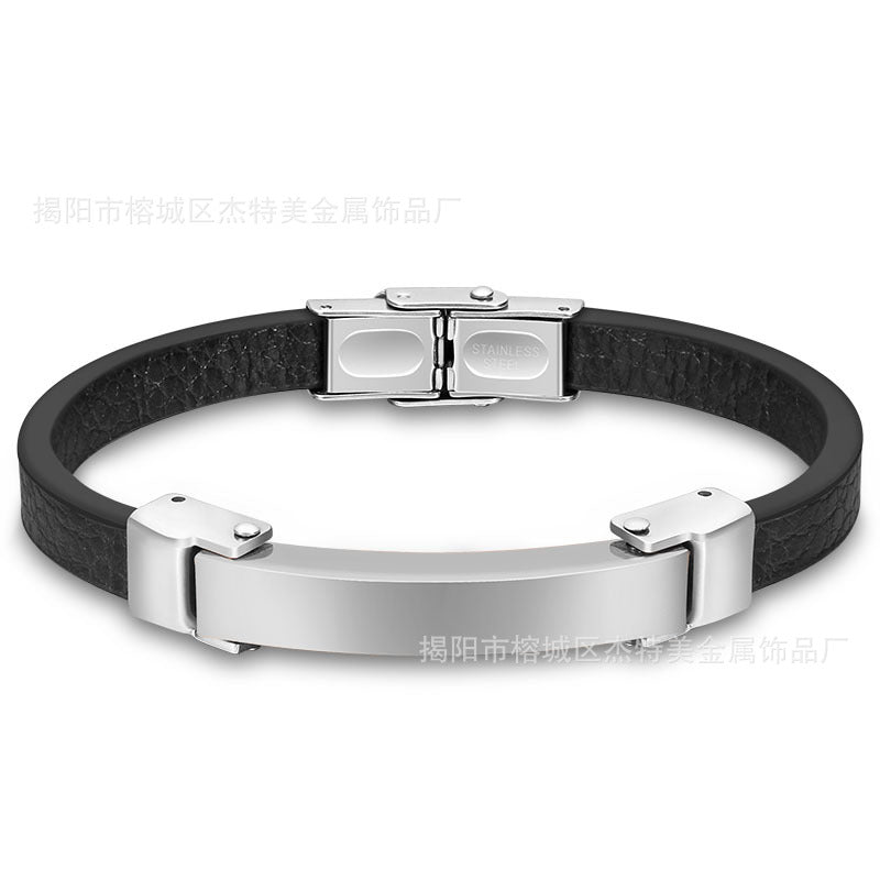 Wholesale Silicone Bracelet Microfiber Titanium Steel Gold-plated Rose Bracelet