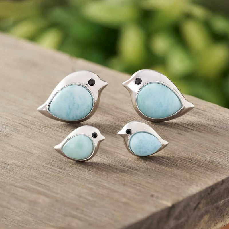 Wholesale Sky Blue Three Sparrow Retro Personality Creative Simple Jewelry Necklaces