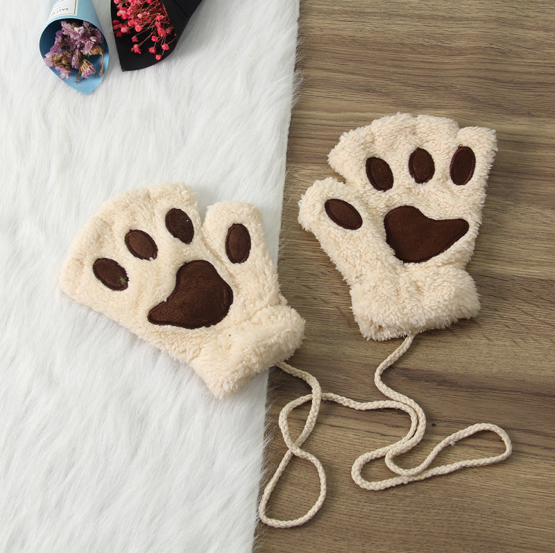 Wholesale Cat Claw Plush Thickened Polyester Glove