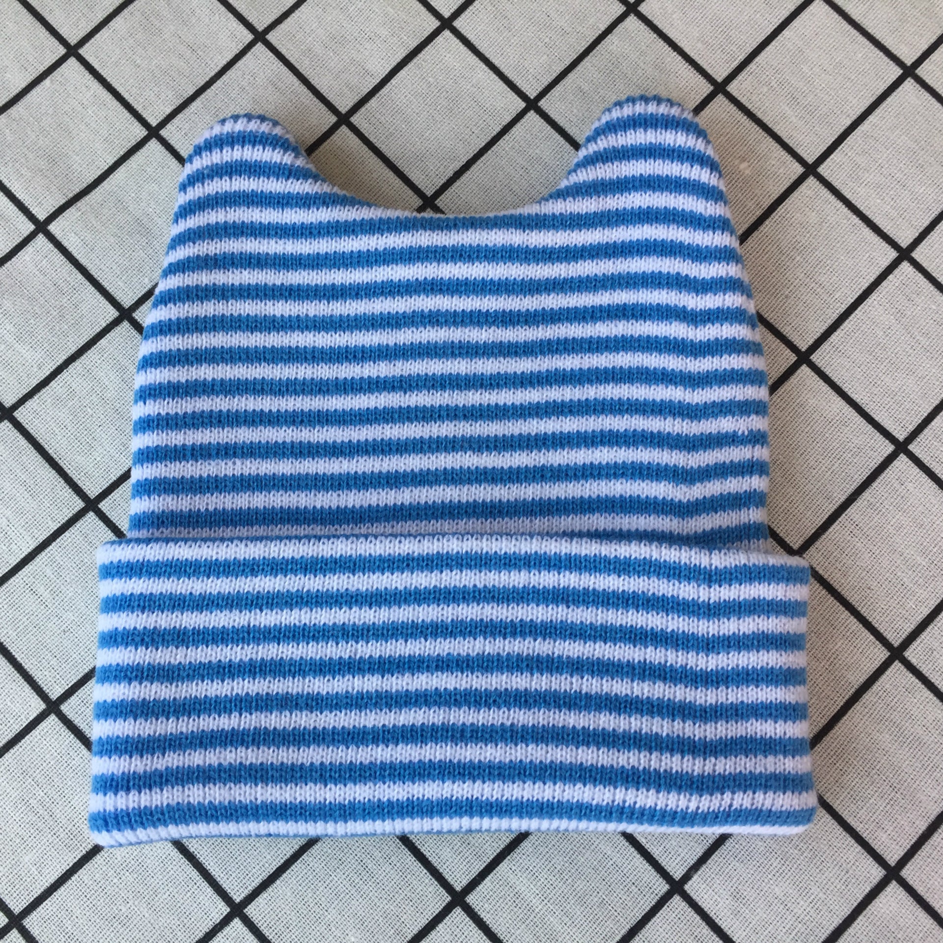 Wholesale New Baby Striped Cat Ears Baby Cotton Yarn Pullover Hat
