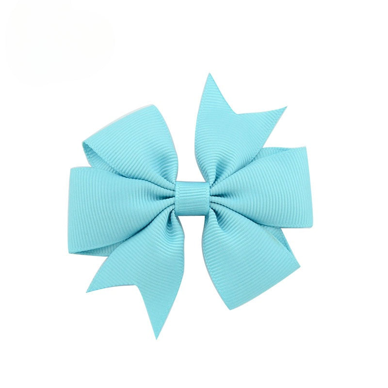 Wholesale 10pcs Handmade Baby Dovetail V Ribbed Ribbon Bow Hairpin