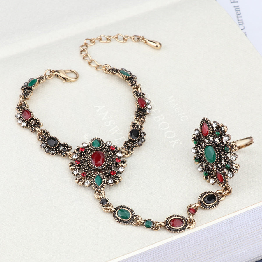 Wholesale Natural Stone Crystal Vintage Alloy Bracelets