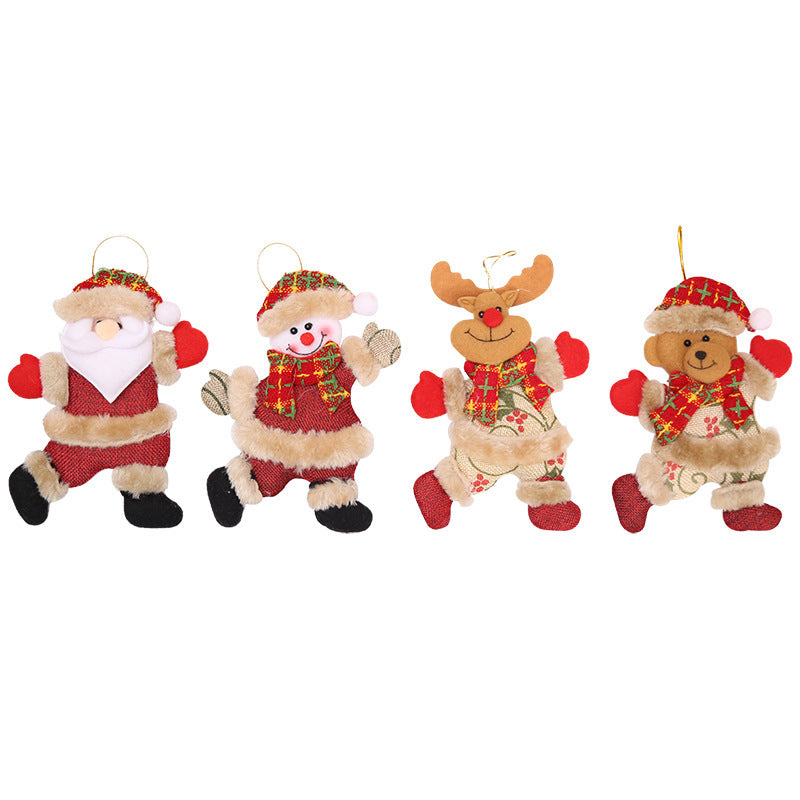 Wholesale Christmas Tree Accessories, Old Man, Snowman Bear, Fabric Doll Pendant