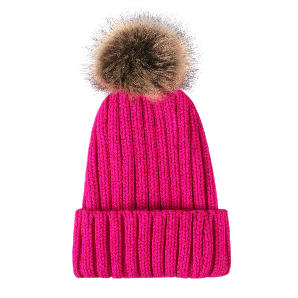 Wholesale Thickened Wool Ball Knitted Hat Woolen Hat